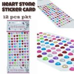 Heart Stone Sticker Card M/C (104 Stones)