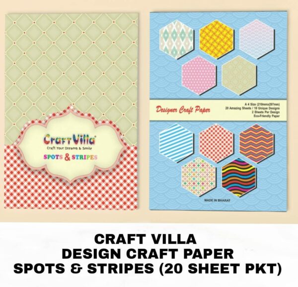 Craft Villa A/4 Designer Craft Papers - Spots & Stripes