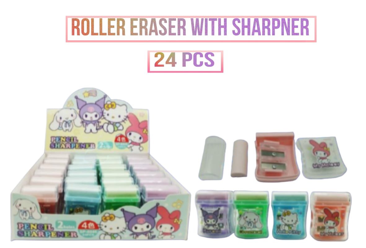 78ae77ef-2fe3-470b-9e2e-b7d0bf2d53ac.jpeg Roller Eraser With Sharpner - Image 1