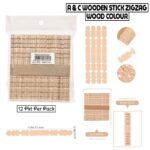 A&C Zigzag Wooden Stick Plain - S011-A