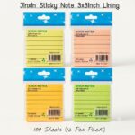 Jinxin Sticky Notes 3X3 Lining (100 Sheet) M/C (X03-B)