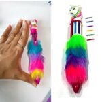 6 In 1 Feather Ball Pen With Character Head - Image 2
