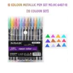 12 Colour Metallic Pen Set No.HC-6407-12 (12 Col Set)