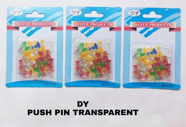 Push Pin Transparent Coloured (25 Pc Pack)