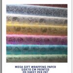 Glitter Gift Wrapping Paper 50x70 cm - Printed (20 Sheets)