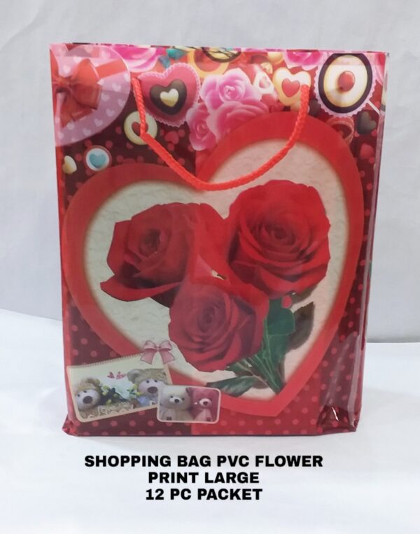 Shopping Bag PVC Flower Print Large
