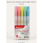 Flash Silver Highlighter Marker Pen No.RM-1505-5 (5 Pcs)