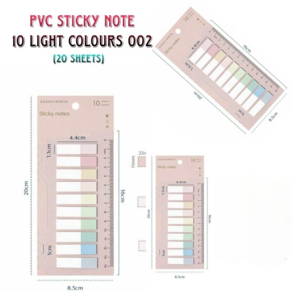PVC Sticky Note 10 Light Colours 002 - Global Trade Links