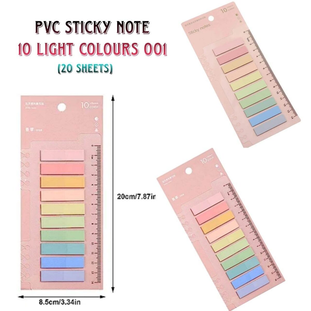 Mini Sticky Notes Light Color PVC Sticky Note 10 Light Colours 001 - Global Trade Links