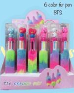 6 In 1 Feather Ball Pen With Character Head - Image 5