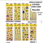 Emoji Smiley Sticker Long Card No.LXA