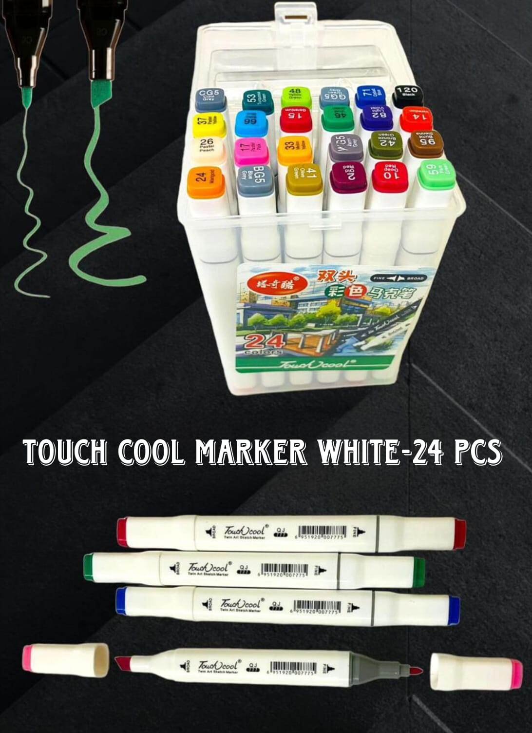 dec7c2fa-2d4d-4958-bcf8-daf318792b8d.jpg Touch Cool Marker White – 24 Pcs - Image 1