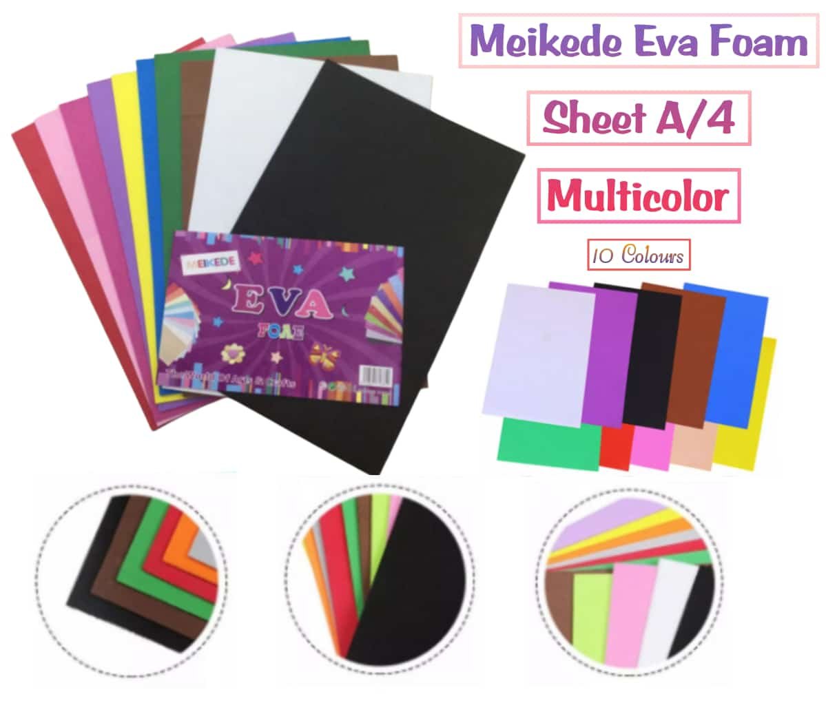 e33560eb-70e2-4ee8-b46f-a62b5a13d2b0.jpeg Meikede A/4 Eva Foam Sheet – Multi Colour - Image 1