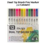 Dual Tip Brush Pen Marker No.001-12 (12 Col)