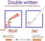 Dual Tip Brush Pen Marker No.001-24 (24 Pcs Col) - Image 7