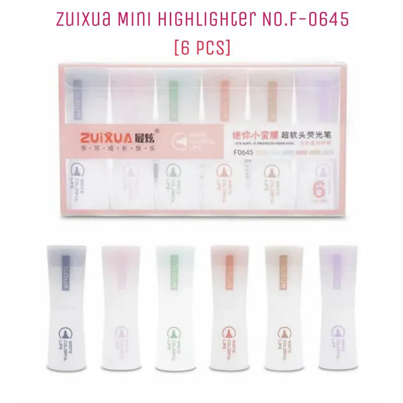 2026/02/1000027527.jpg Zuixua Mini Highlighter No.F-0645 (6 Pcs ) - Image 1
