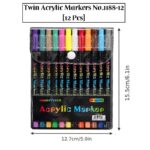 Twin Acrylic Markers No.1188-12 (12Pcs)