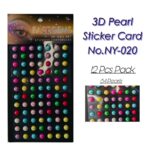 3D Pearl Sticker Card No.NY-020 [84 Pearl] 12 Pc Pack