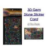 3D Gem Stone Sticker Card 12 Pc Pack