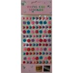 Round & Flower Stone Sticker Card [99 Stones] 12 Pc Pack - Image 2