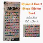 Round & Heart Stone Sticker Card [195 Stones] -12 Pc Pack