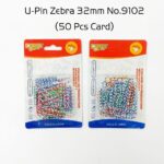 U-Pin Zebra 32mm No.9102 (50 Pc Card)