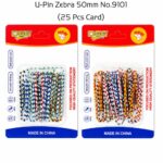 U-Pin Zebra 50mm No.9101 (25 Pc Card)
