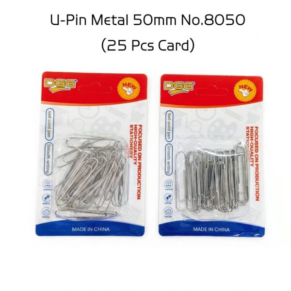 U-Pin Metal 50mm No.8050 (25 Pc Card)