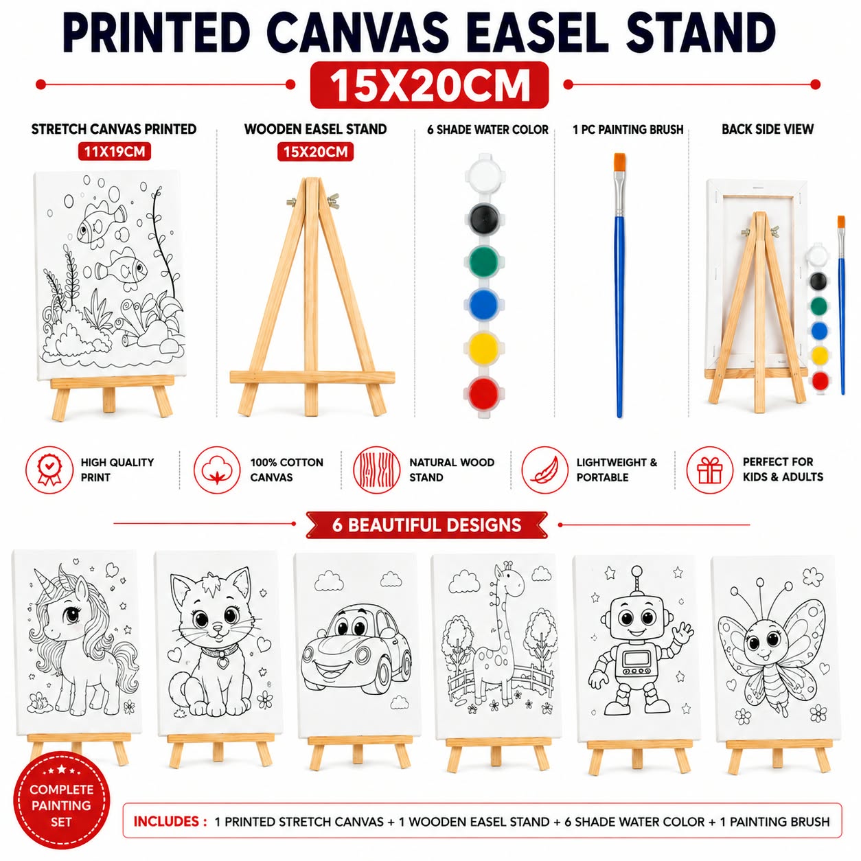 74c411bc-27b3-4bd8-93b3-6af53a89bd22 Printed Canvas With Easel Stand-15x20cm - Image 1