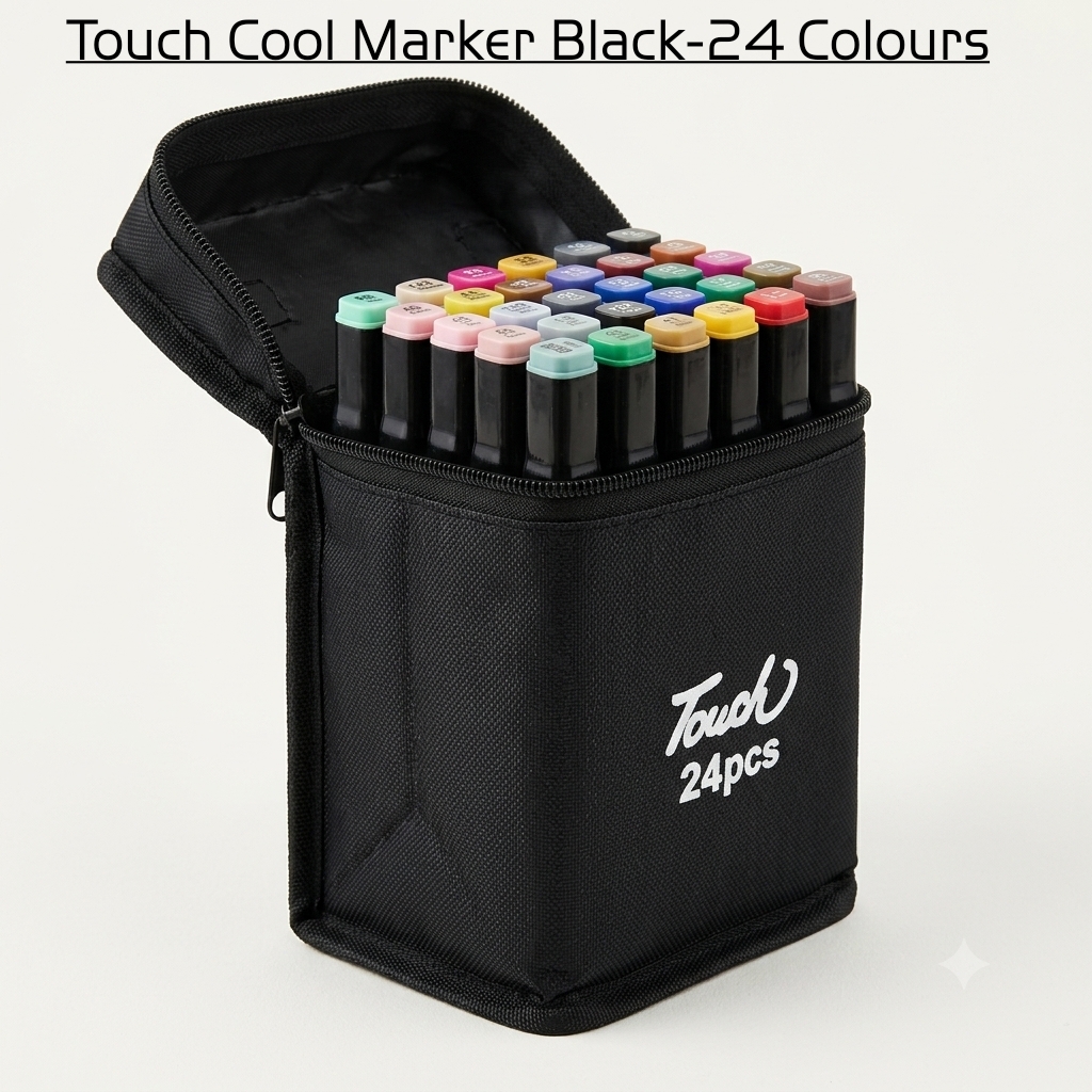 1c4bf24b-d45c-406c-87c6-a86d75871e9c Touch Cool Marker Black-24 Colour - Image 1