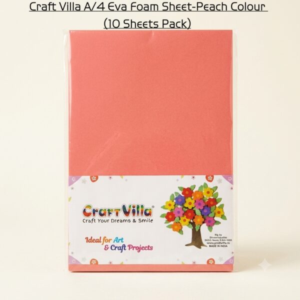 Craft Villa A/4 Eva Foam Sheet Plain –Peach Colour