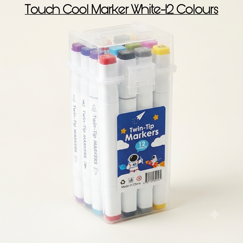 46f4aa91-0d96-42d3-887d-eda6295d7b53 Touch Cool Marker White-12 Colour - Image 1