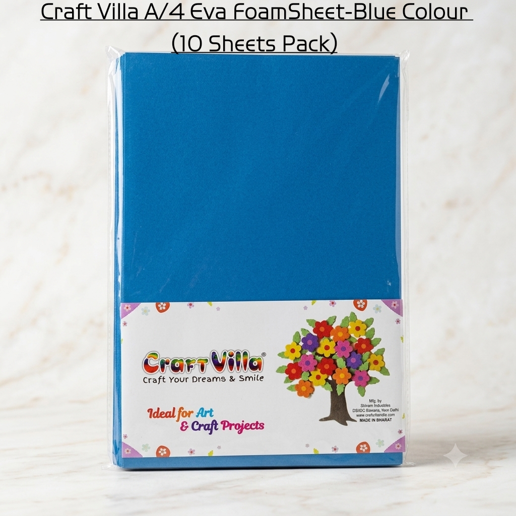 d6367d3e-b885-4a5f-a96d-1454bd0f61d2 Craft Villa A/4 Eva Foam Sheet Plain –Blue Colour - Image 1