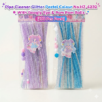 Pipe Cleaner Glitter Pastel Colour No.HZ-6232 [100 Pc]
